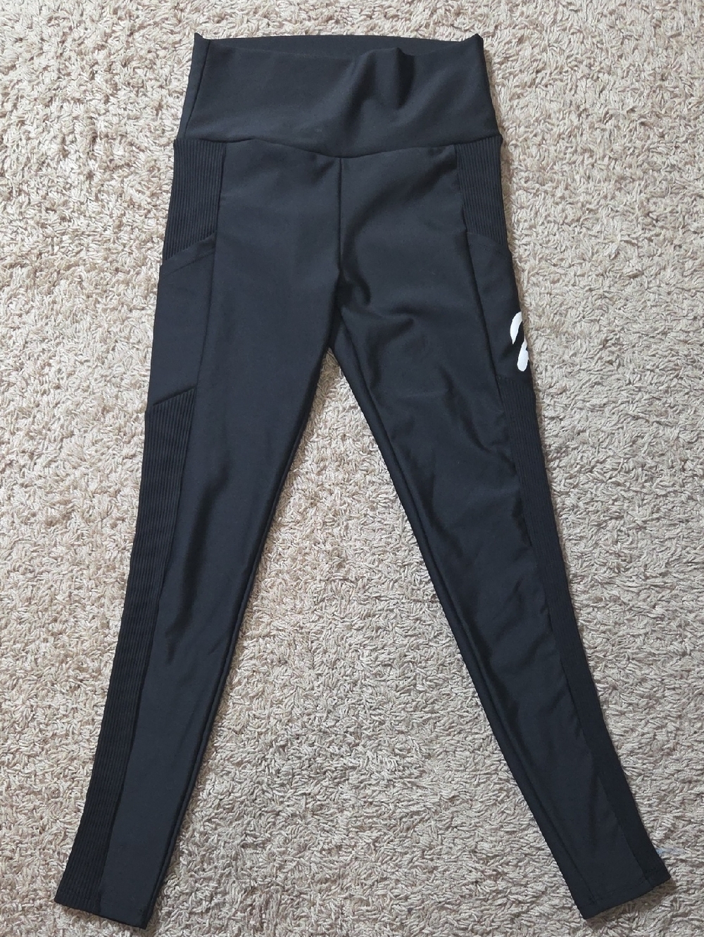 Peloton Black Leggings with White Logo Detail, Sz Medium, Wore 1x!
